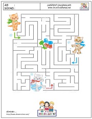 okul öncesi labirent bulmacai çalışma sayfaları